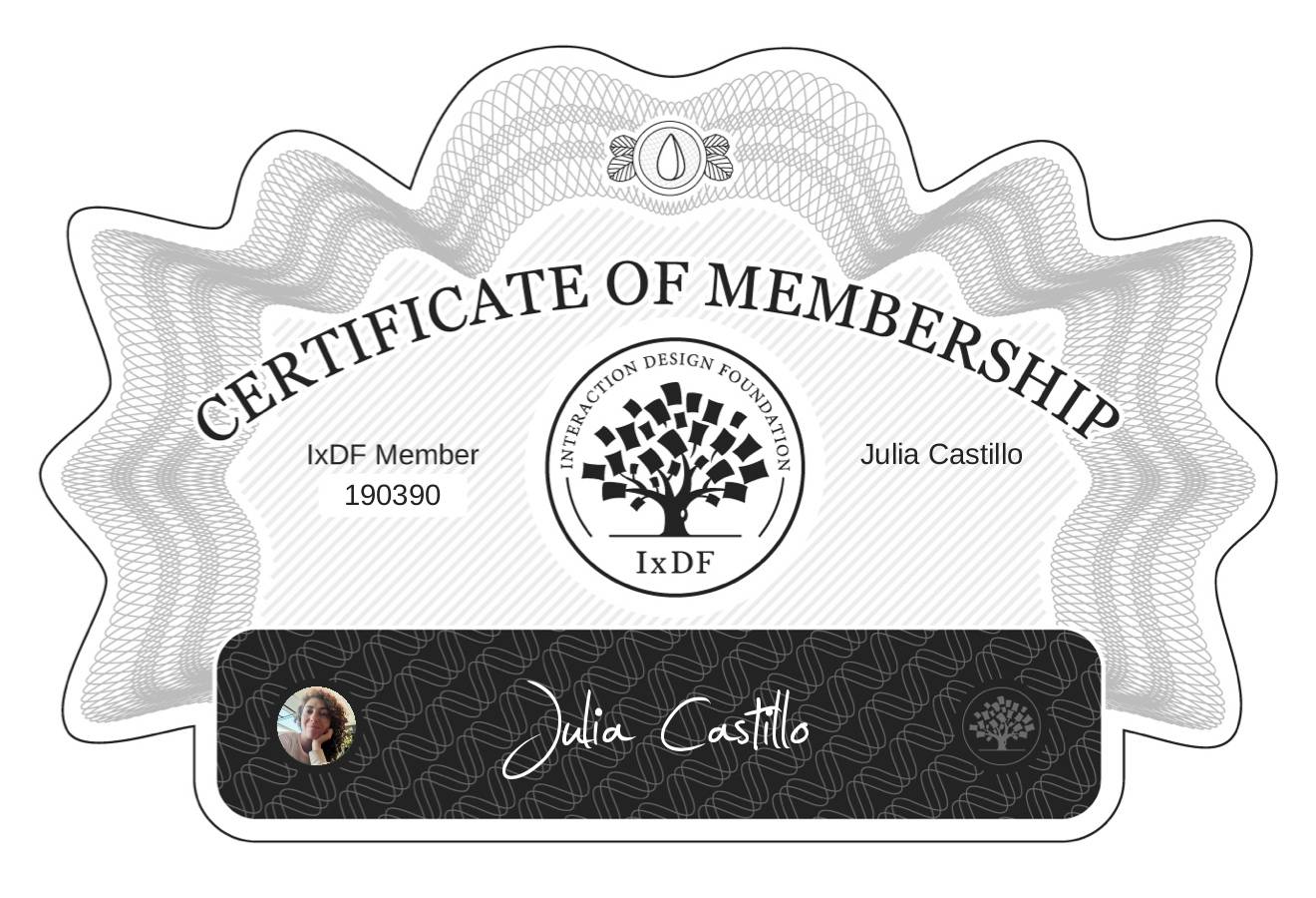 Certificate of Membership – Julia Castillo