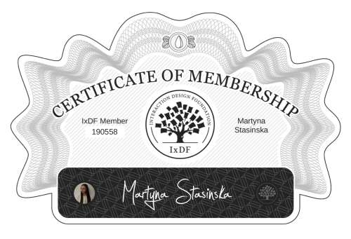 Certificate of Membership – Martyna Stasińska