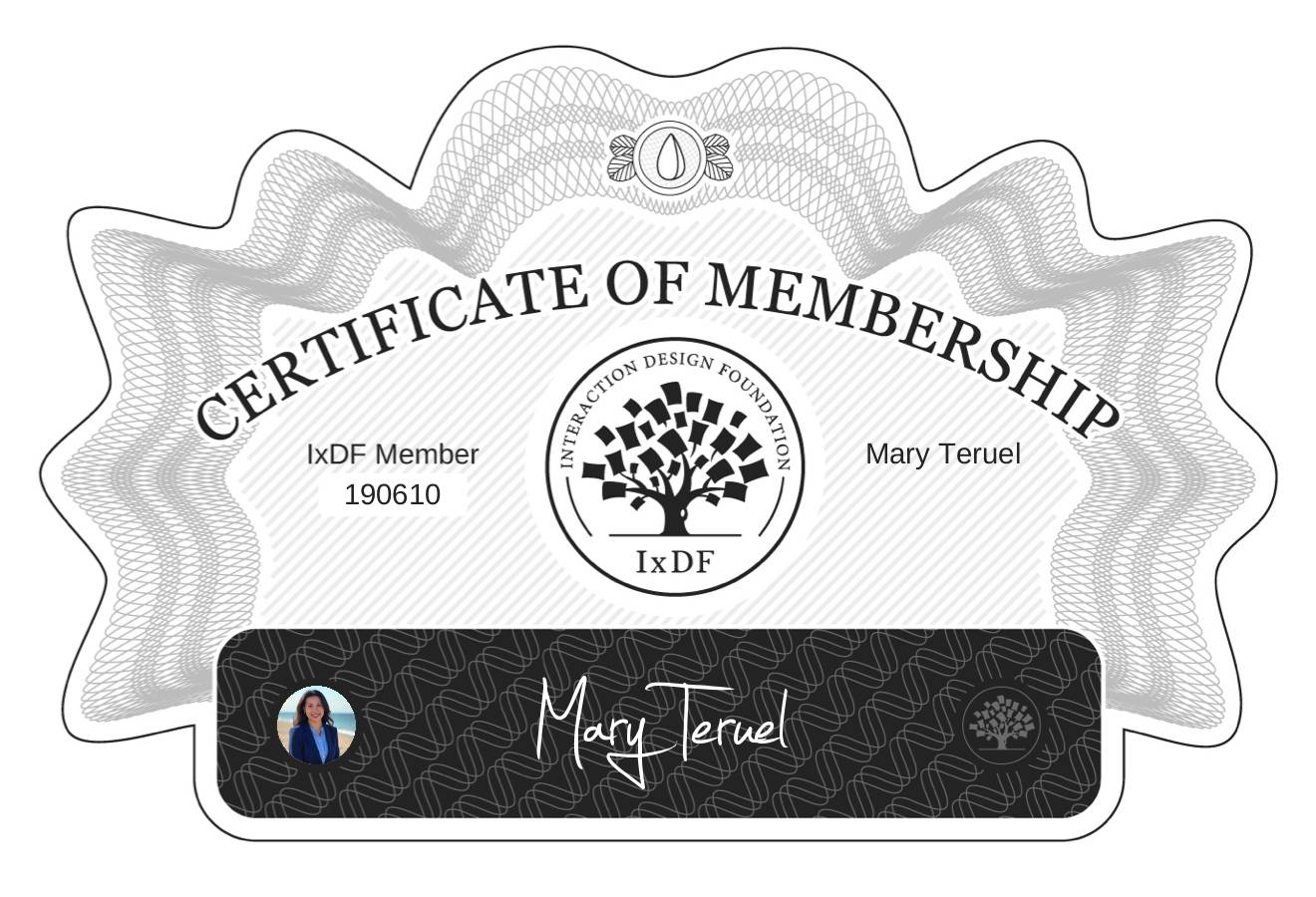 Certificate of Membership – Mary Teruel