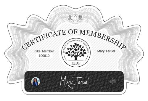 Certificate of Membership – Mary Teruel
