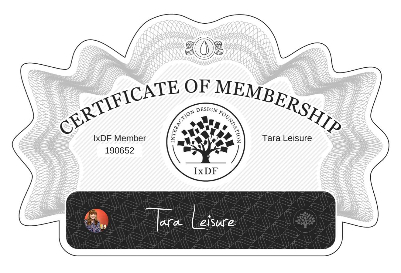 Certificate of Membership – Tara Leisure