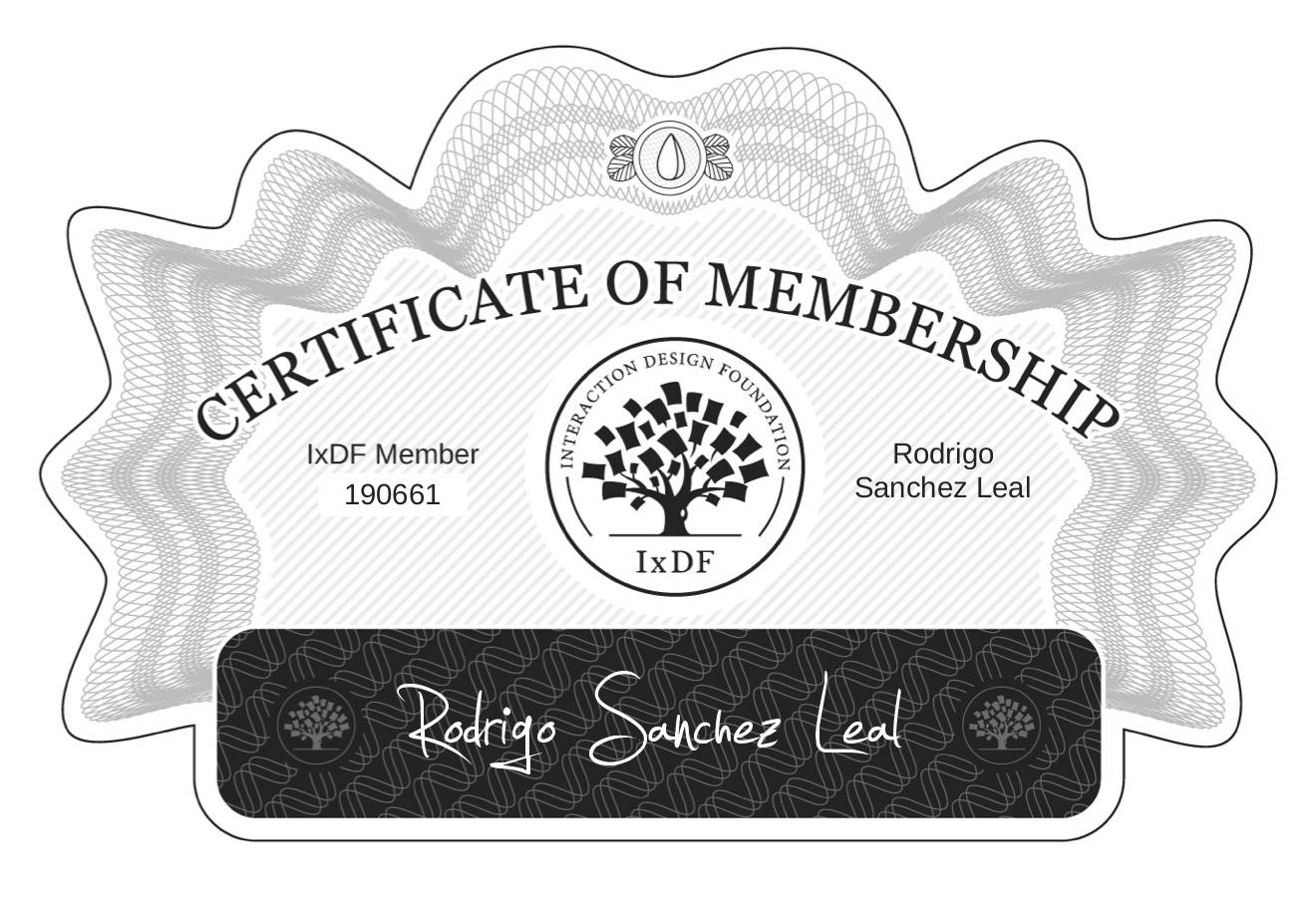 Certificate of Membership – Rodrigo Sanchez Leal