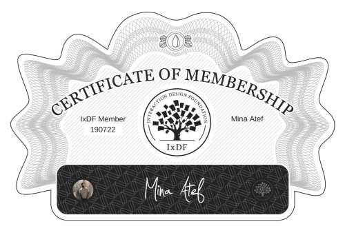 Certificate of Membership – Mina Atef
