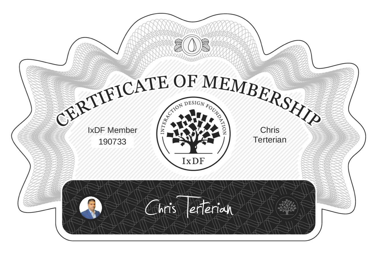 Certificate of Membership – Chris Terterian