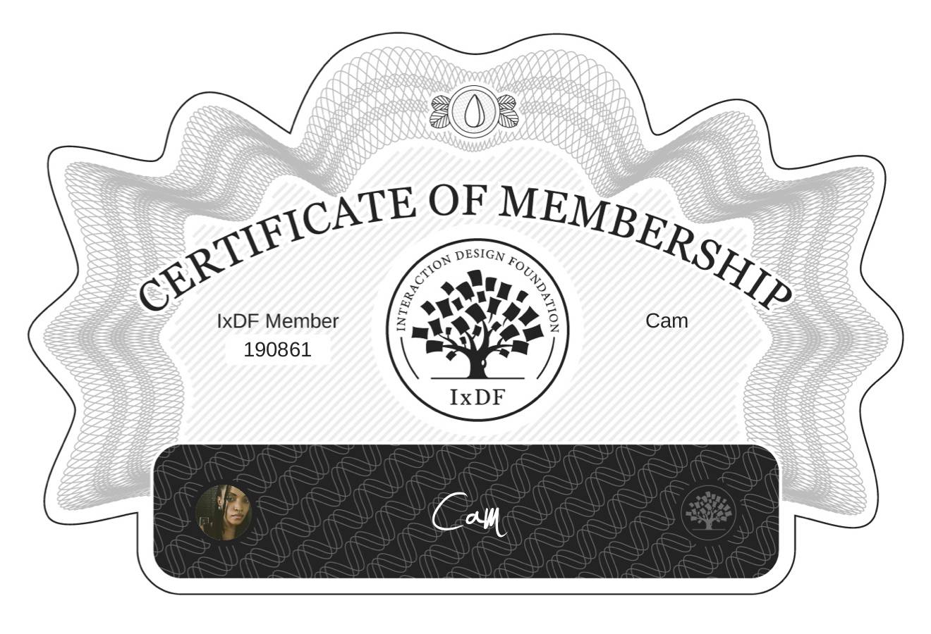 Certificate of Membership – Cam