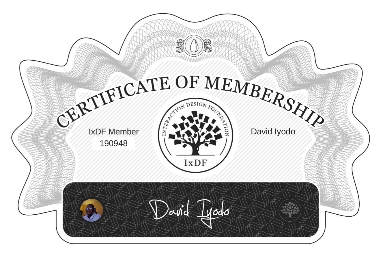 Certificate of Membership – David Iyodo