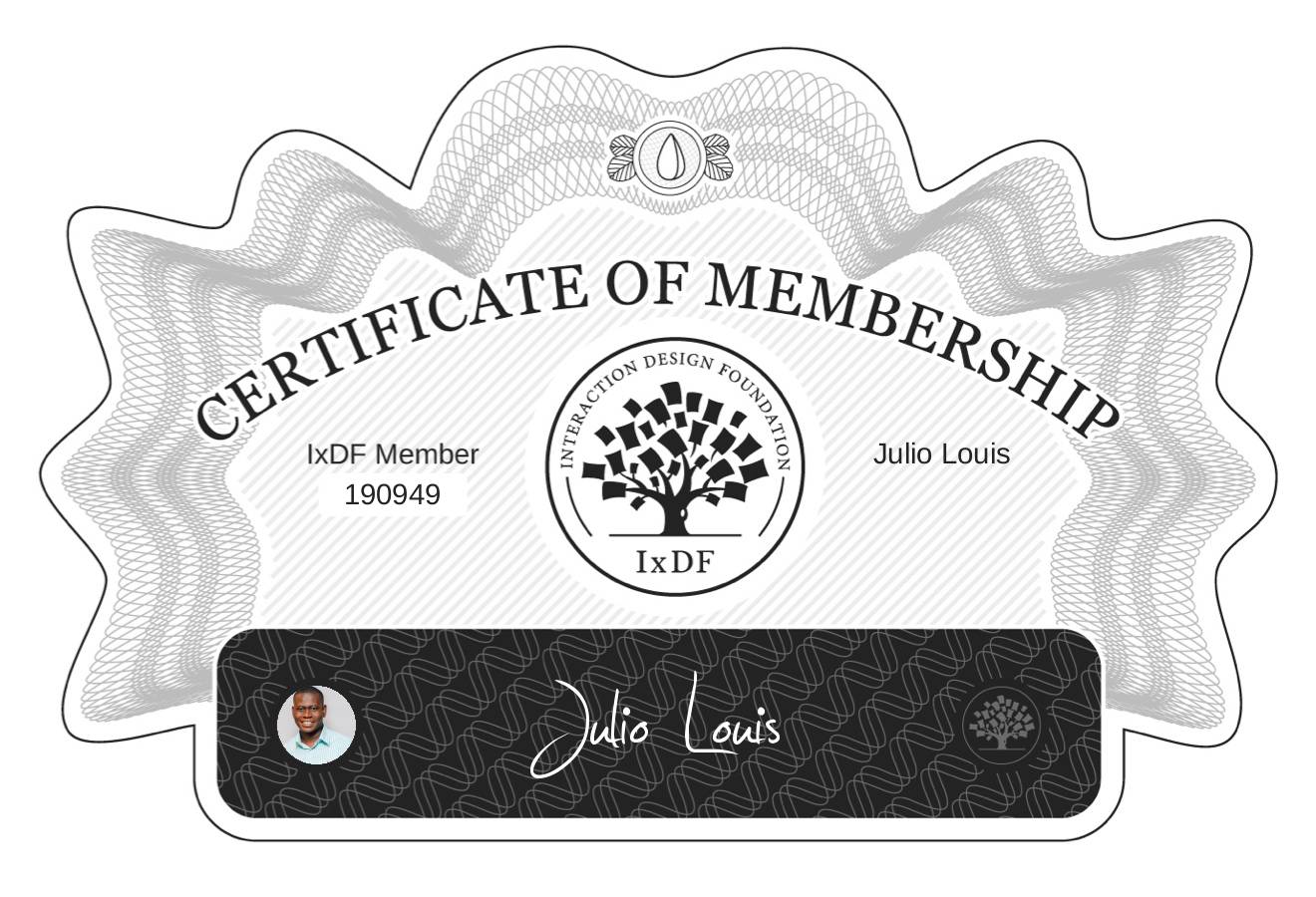 Certificate of Membership – Julio Louis