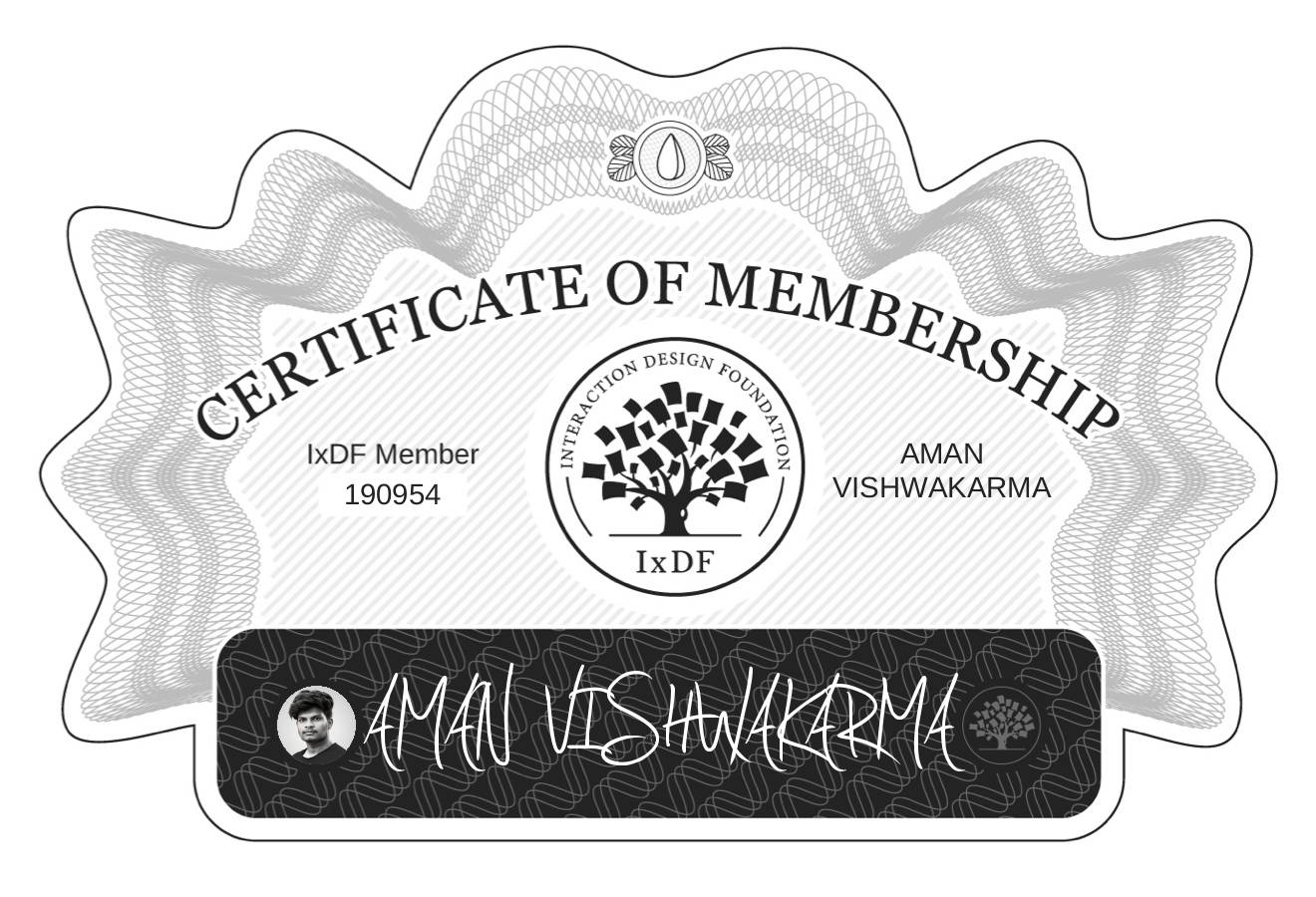 Certificate of Membership – AMAN VISHWAKARMA