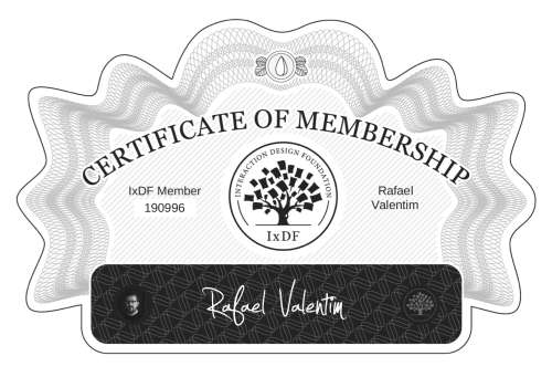 Certificate of Membership – Rafael Valentim
