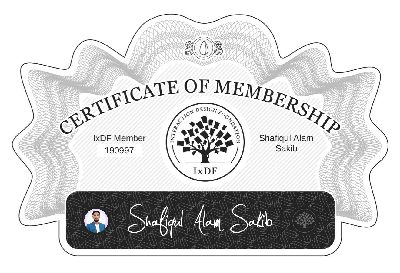Certificate of Membership – Shafiqul Alam Sakib