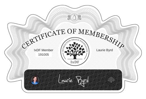 Certificate of Membership – Laurie Byrd