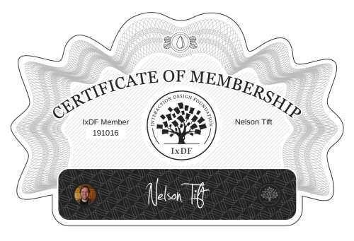 Certificate of Membership – Nelson Tift