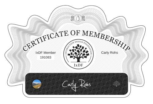 Certificate of Membership – Carly Rohs
