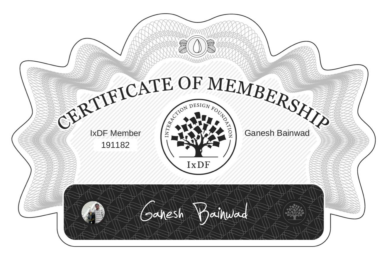 Certificate of Membership – Ganesh Bainwad