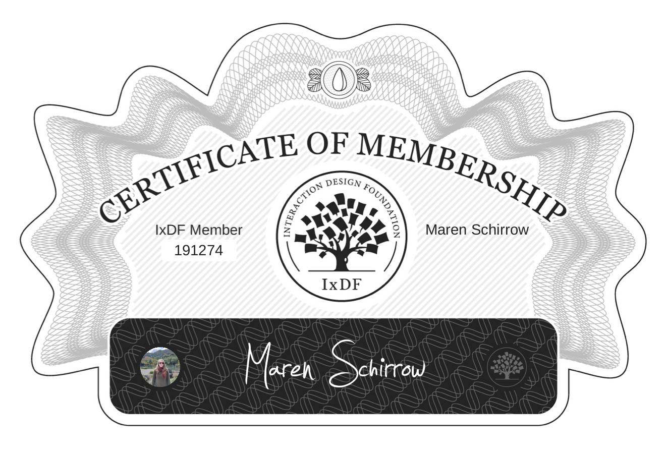 Certificate of Membership – Maren Schirrow