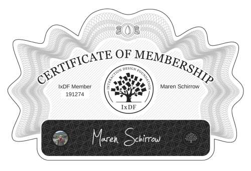 Certificate of Membership – Maren Schirrow