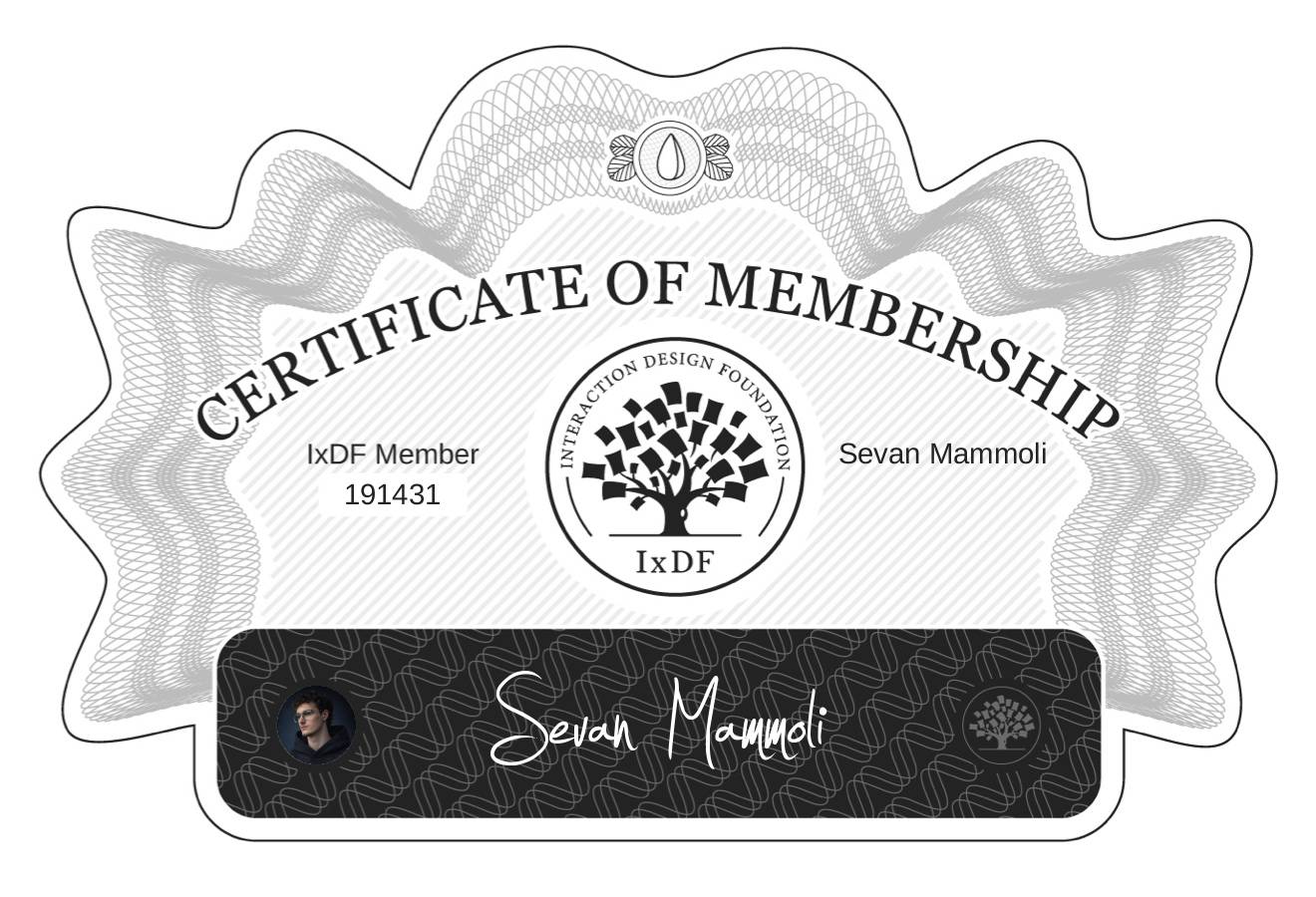 Certificate of Membership – Sevan Mammoli
