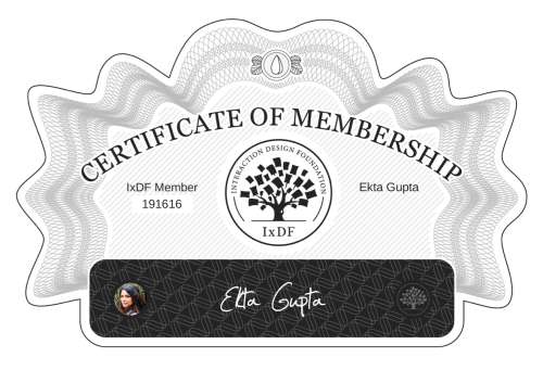 Certificate of Membership – Ekta Gupta