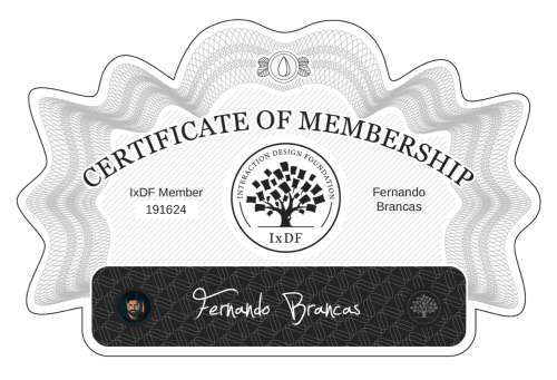 Certificate of Membership – Fernando Branças