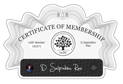 Certificate of Membership – D Saiprabhu Rao