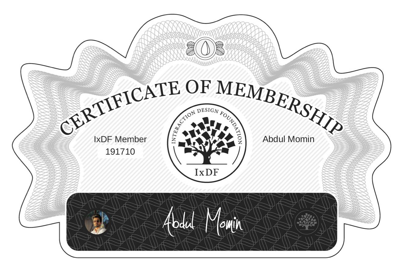 Certificate of Membership – Abdul Momin
