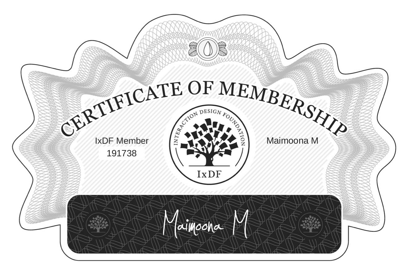 Certificate of Membership – Maimoona M