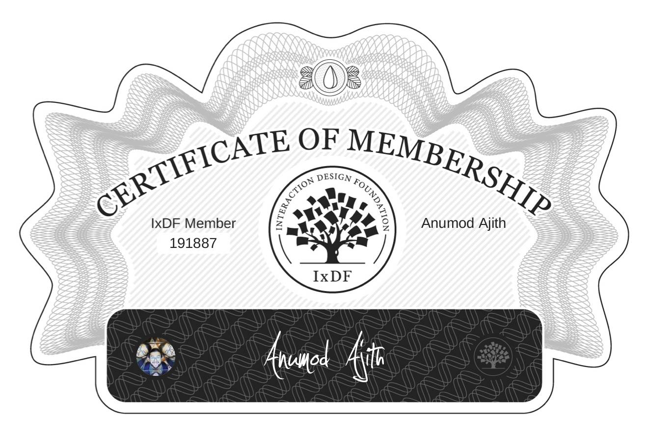 Certificate of Membership – Anumod Ajith