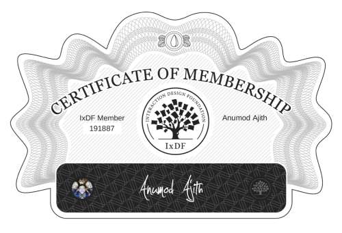 Certificate of Membership – Anumod Ajith