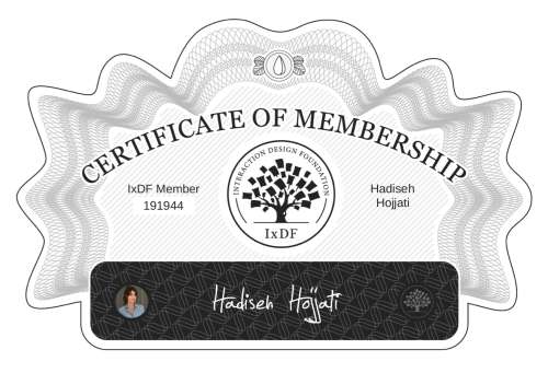 Certificate of Membership – Hadiseh Hojjati