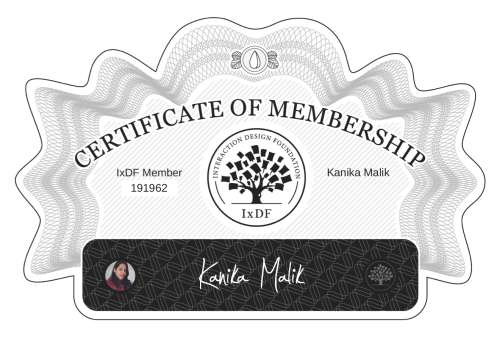 Certificate of Membership – Kanika Malik