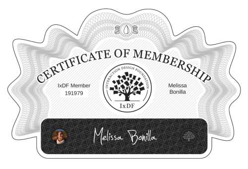 Certificate of Membership – Melissa Bonilla
