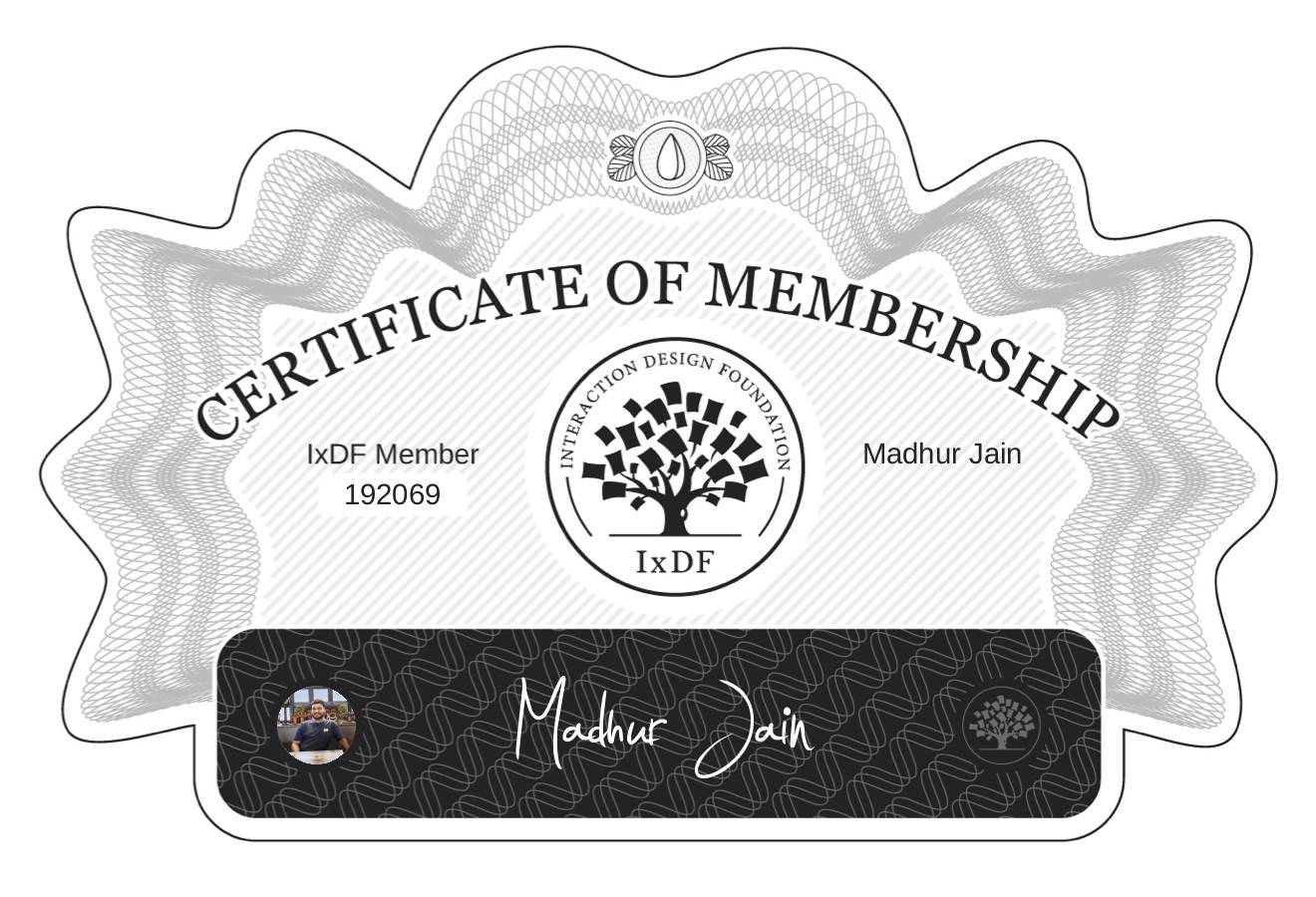 Certificate of Membership – Madhur Jain