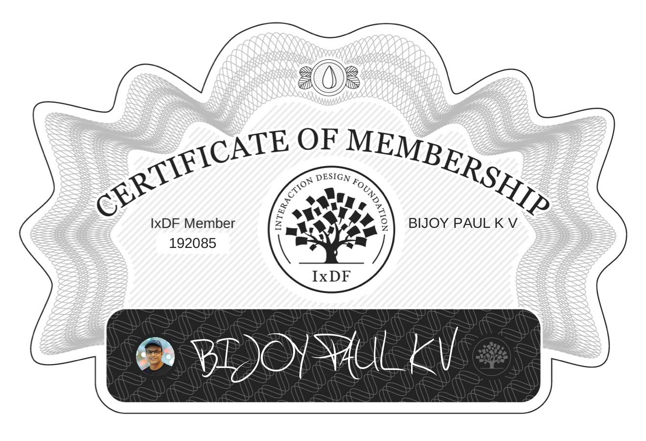 Certificate of Membership – BIJOY PAUL K V