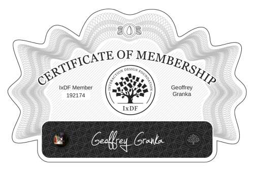 Certificate of Membership – Geoffrey Granka