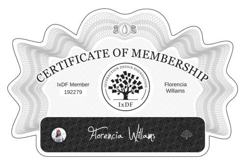 Certificate of Membership – Florencia Willams