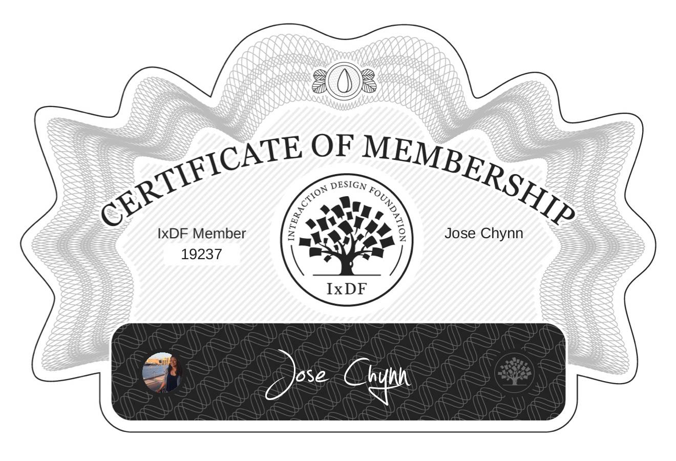 Certificate of Membership – Jose Chynn
