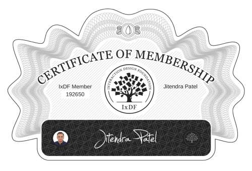 Certificate of Membership – Jitendra Patel