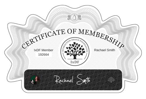 Certificate of Membership – Rachael Smith