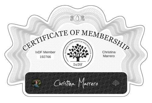Certificate of Membership – Christina Marrero