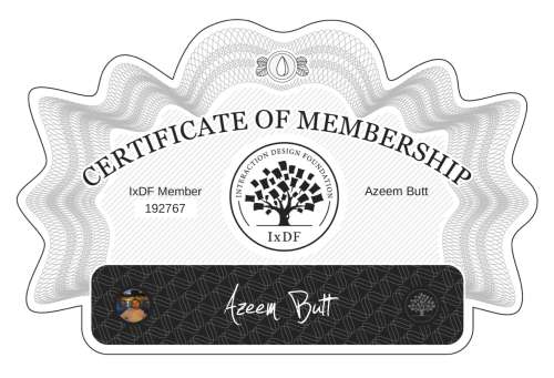 Certificate of Membership – Azeem Butt
