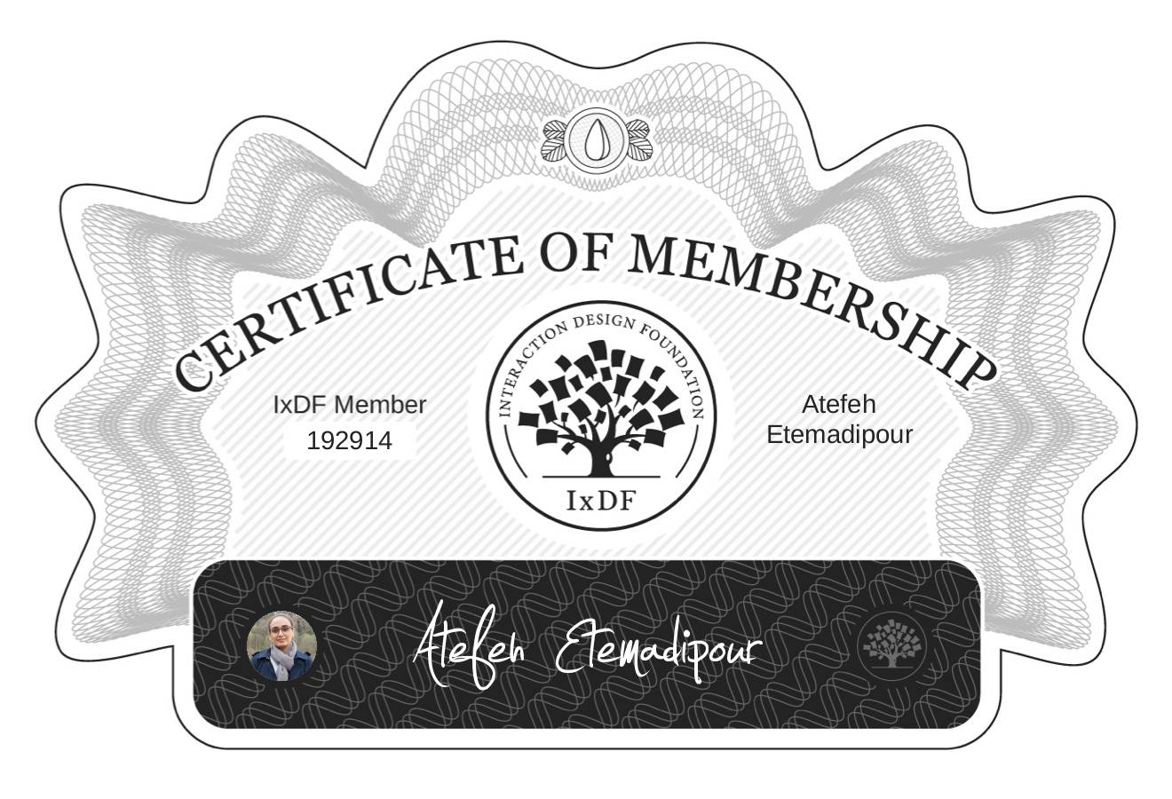 Certificate of Membership – Atefeh Etemadipour