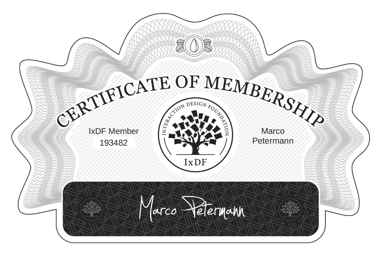 Certificate of Membership – Marco Petermann