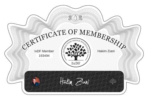 Certificate of Membership – Hakim Ziani