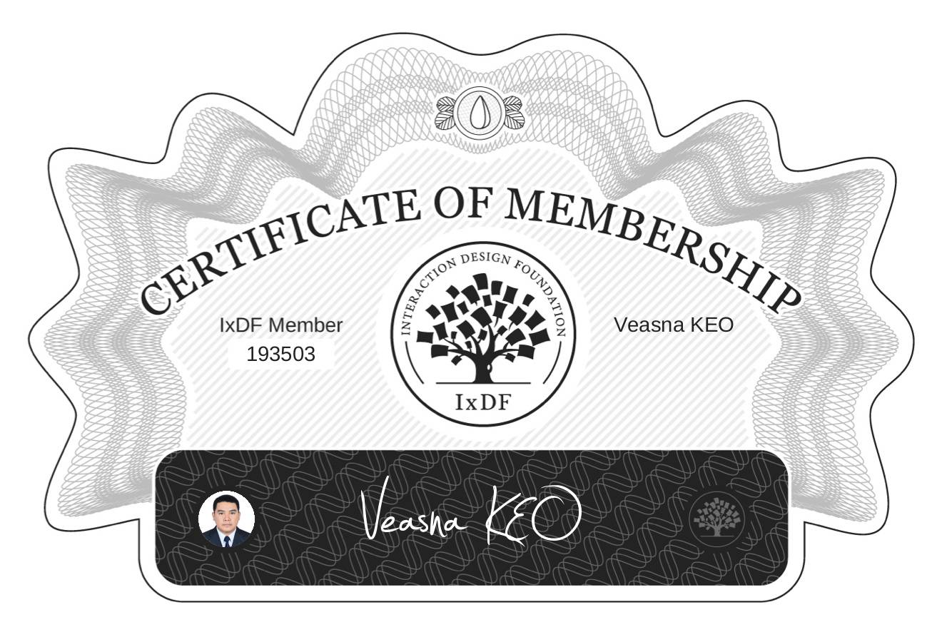 Certificate of Membership – Veasna KEO