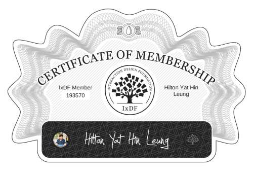 Certificate of Membership – Hilton Yat Hin Leung