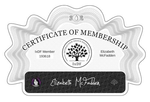 Certificate of Membership – Elizabeth McFadden