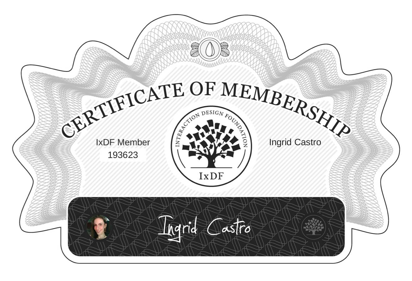 Certificate of Membership – Ingrid Castro