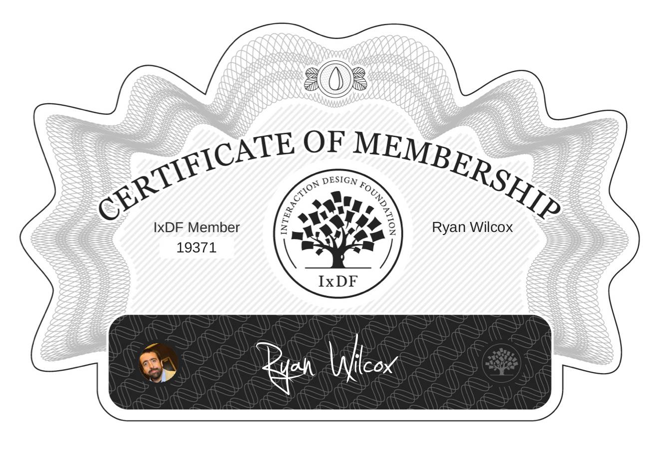 Certificate of Membership – Ryan Wilcox
