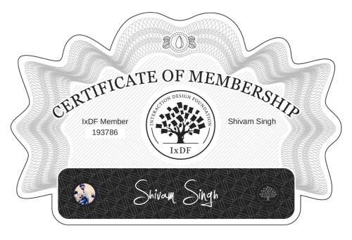 Certificate of Membership – Shivam Singh