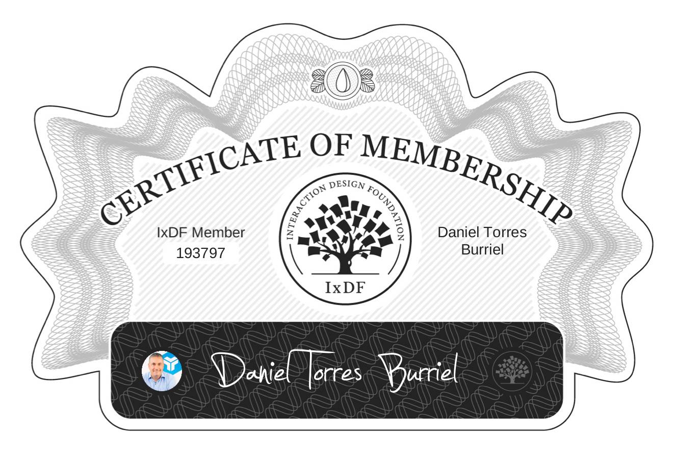 Certificate of Membership – Daniel Torres Burriel